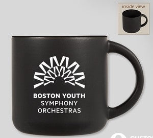 BYSO 14 oz. Ceramic Two‑Tone Black Mug