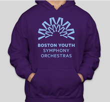 Load image into Gallery viewer, BYSO Purple Pullover Hooded Sweatshirt-Youth and Adult Sizes